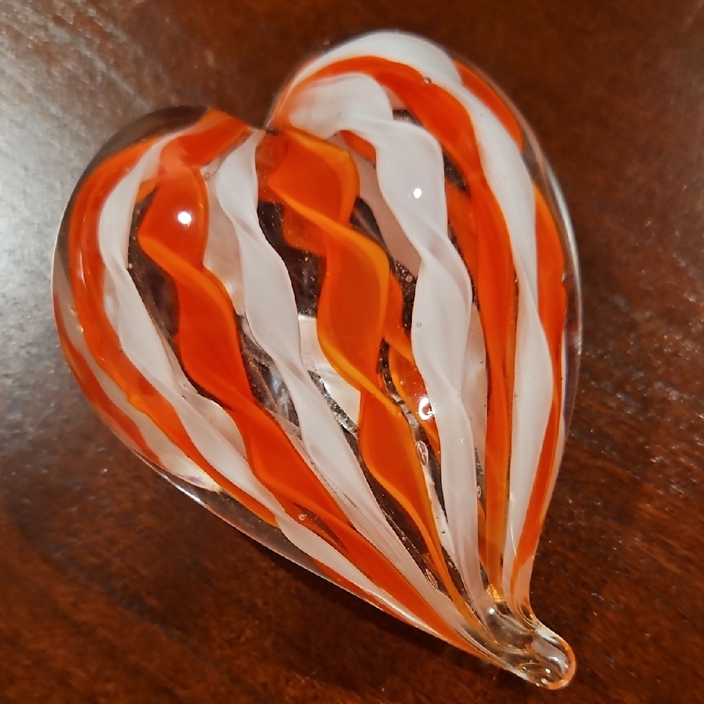 Vintage Two's Company Venetian Art Glass Heart Paperweight